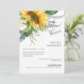サンフラワーブーケネイビーブライダルシャワー 招待状 (スタンド正面)