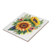 サンフラワーブーケフランスのカントリーホームデコール タイル (側面)