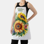 サンフラワーブーケフランスの – カントリーパーソナライズされた エプロン (インサイチュ)