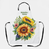 サンフラワーブーケフランスの – カントリーパーソナライズされた エプロン (正面)