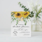 サンフラワーブーケブライダルシャワーバジェット招待状 (スタンド正面)