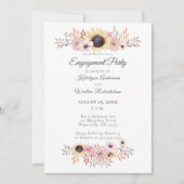 サンフラワーブーケ婚約パーティ 招待状 (正面)