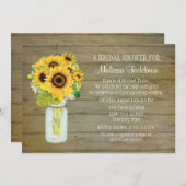 サンフラワーブーケ素朴カントリーメイソンジャーブライダル 招待状 (正面/裏面)
