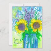 サンフラワーブーケ誕生日パーティーの招待状 招待状 (正面)