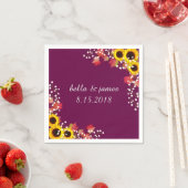 サンフラワープラム秋カスタム紙ナプキンス スタンダードカクテルナプキン (インサイチュ)