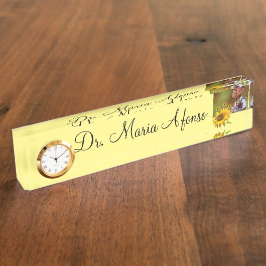 サンフラワーベテリアンリア机用ネームプレート デスクネームプレート (側面)