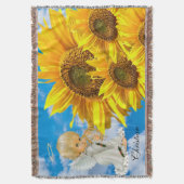 サンフラワーベビーエンジェルフローラブランケット スローブランケット (正面縦)