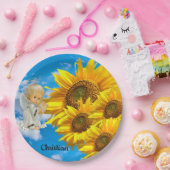 サンフラワーベビーエンジェルフローラ紙プレート ペーパープレート (パーティー)