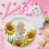 サンフラワーベビーエンジェル紙プレート ペーパープレート (パーティー)