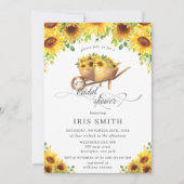 サンフラワーホイールバローカントリーブライダルシャワー 招待状 (正面)