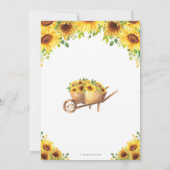 サンフラワーホイールバローカントリーブライダルシャワー 招待状 (裏面)