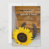 サンフラワーホースシューウェスタン婚約バーンパーティー 招待状 (正面)