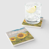 サンフラワーホームデコールウィズトラベル引用文 ストーンコースター (横)