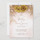 サンフラワーボホーバウンティウェディングル招待状 招待状 (正面)