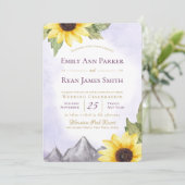 サンフラワーマウンテンラベンダーパープル結婚ズ 招待状 (スタンド正面)