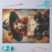 サンフラワームーンウィッチ炎ゴシックレースの赤毛 薄葉紙 (クラフト)