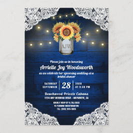 サンフラワーメイソンジャールウッドブライダルシャワー招待状 招待状