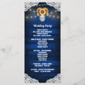 サンフラワーメイソンジャールウッドレース結婚式 プログラム (裏面)