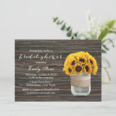 サンフラワーメイソンジャールエレガントウッドブライダルシャワー 招待状 (スタンド正面)