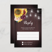 サンフラワーメイソンジャールライツブルゴーニュ結婚フローラ 出欠カード (正面/裏面)