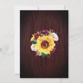 サンフラワーメイソンジャールライツブルゴーニュ結婚フローラ 招待状 (裏面)