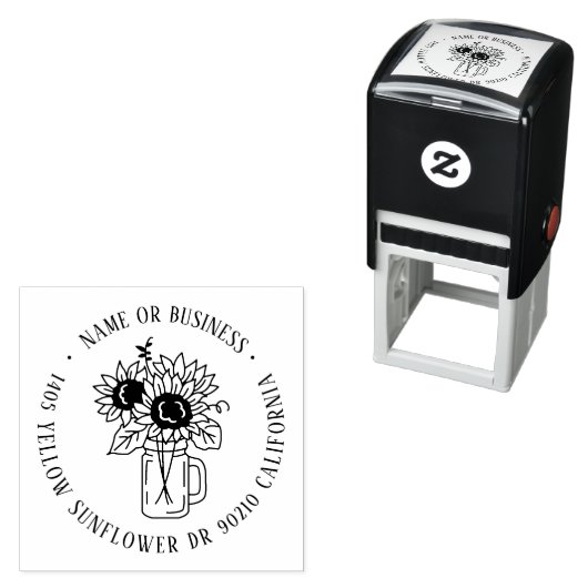 サンフラワーメイソンジャー名前をカスタムする差出人住所 セルフインキングスタンプ (インサイチュ)