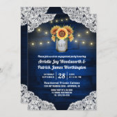 サンフラワーメイソンジャー婚約パーティ招待状 招待状 (正面/裏面)