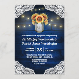 サンフラワーメイソンジャー婚約パーティ招待状 招待状