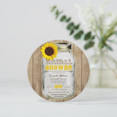 サンフラワーメイソンジャー素朴ブライダルシャワーラウンド 招待状 (スタンド正面)