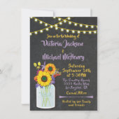 サンフラワーメーソンジャールカルクボード結婚式招待状 招待状 (正面)