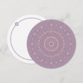 サンフラワーモザイクラウンドノートカード（紫） サンキューカード (正面/裏面)