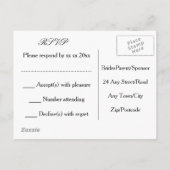 サンフラワーモダンズシンプルエレガントな結婚式アイディア インビテーションポストカード (裏面)