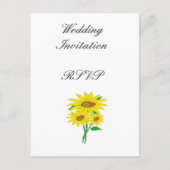 サンフラワーモダンズシンプルエレガントな結婚式アイディア インビテーションポストカード (正面)