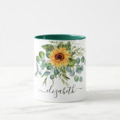 サンフラワーユーカリの緑の名台本 マグカップ (中央)