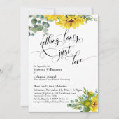 サンフラワーユーカリエレガントタイポグラフィ披露宴 招待状 (正面)