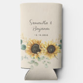 サンフラワーユーカリフローラスクリプト結婚式の引き出物 スリム缶クーラー (裏面)