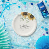 サンフラワーユーカリフローラブライダルシャワー ペーパープレート (パーティー)