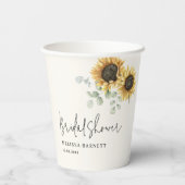 サンフラワーユーカリフローラブライダルシャワー 紙コップ (裏面)