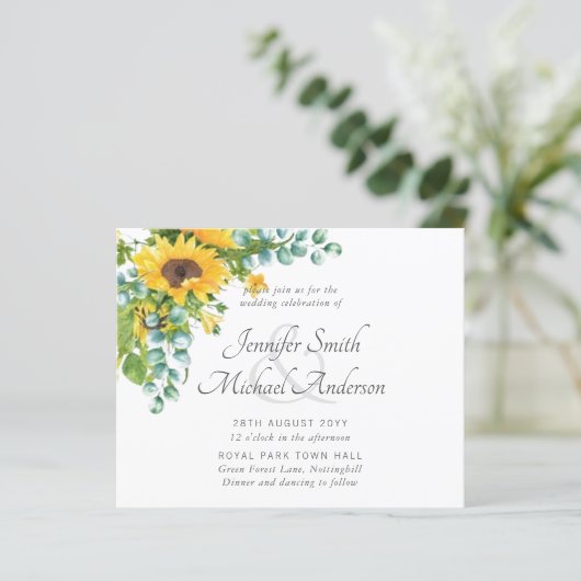 サンフラワーユーカリフローラリーフ結婚式の招待 (スタンド正面)