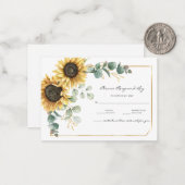 サンフラワーユーカリフローラ植物学RSVP ノートカード (正面/裏面インサイチュ)