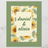 サンフラワーユーカリフローラ結婚ボタニカルメニュー (裏面)