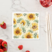 サンフラワーユーカリフローラ結婚植物学 スタンダードカクテルナプキン (インサイチュ)