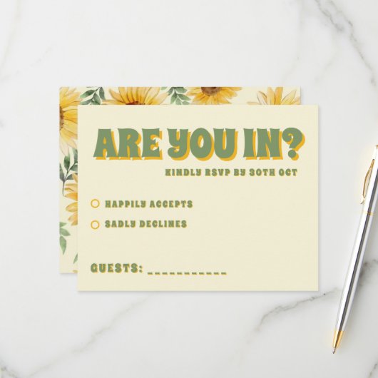 サンフラワーユーカリフローラ結婚植物学 出欠カード (正面/裏面インサイチュ)