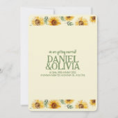 サンフラワーユーカリフローラ結婚植物学 招待状 (正面)