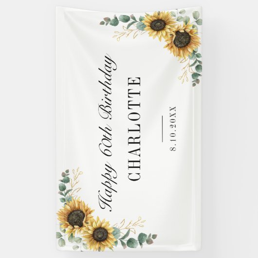 サンフラワーユーカリフローラ60誕生日 横断幕 (縦)