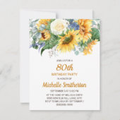 サンフラワーユーカリフローラ80誕生日 カード (正面)