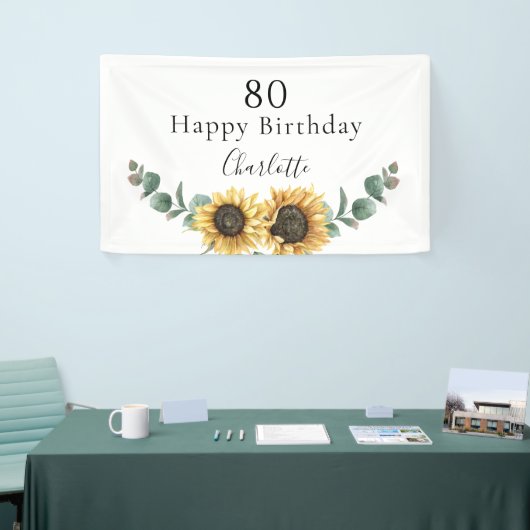 サンフラワーユーカリフローラ80誕生日 横断幕 (トレードショー)