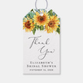 サンフラワーユーカリブライダルシャワーサンキューユー ギフトタグ (正面)