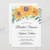 サンフラワーユーカリブライダルシャワー 招待状 (正面/裏面)