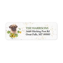 サンフラワーユーカリプグ差出人住所ラベル ラベル